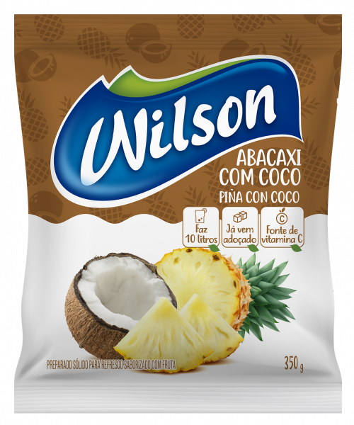 Refresco em Pó Abacaxi com Coco Wilson — Caixa 350 g