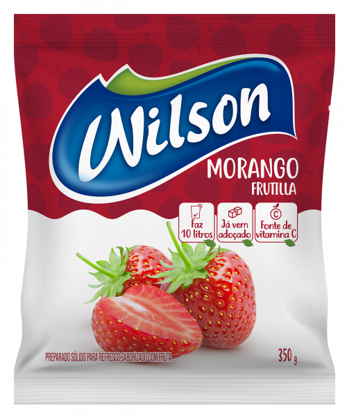 Refresco em Pó Morango Wilson — Caixa 350 g