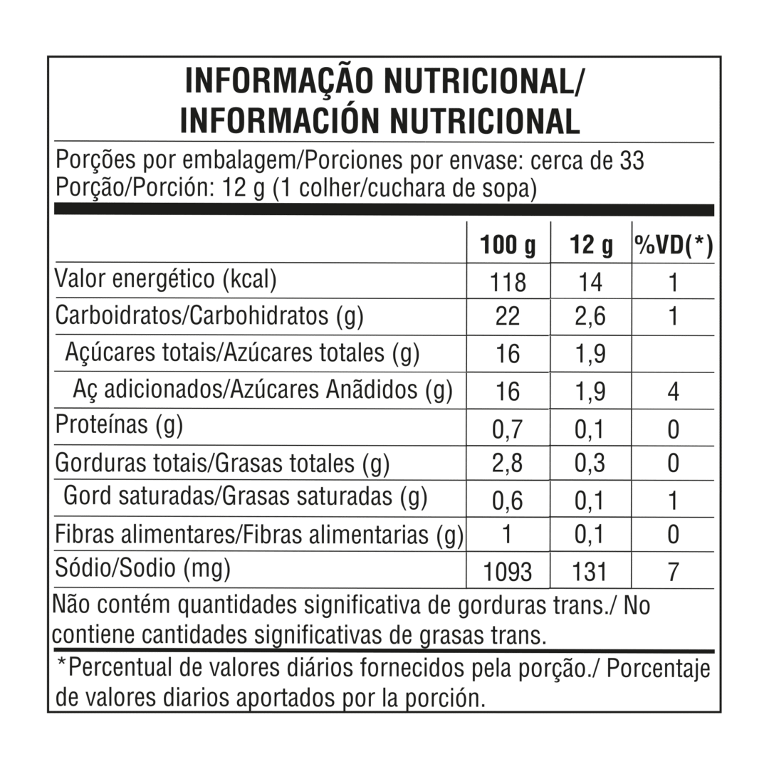 Tabela nutricional — 3 em 1 D'ajuda